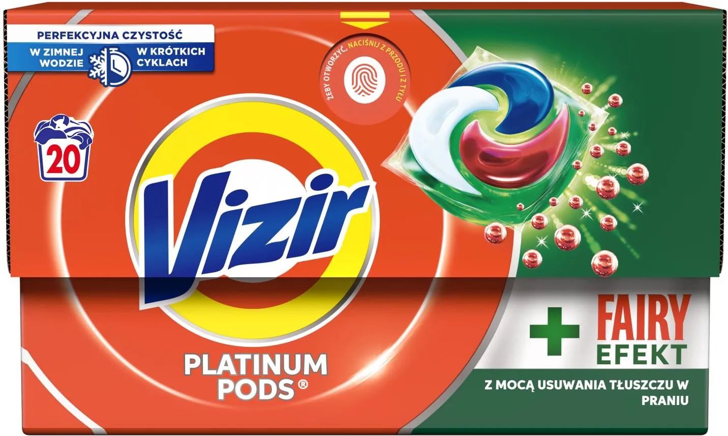 Vizir Platinum Pods + Fairy Effect Laundry Detergent Pods, 20 pcs (Price per 1 pc)