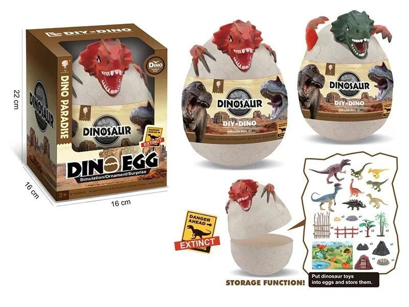 Dino Egg 929-178 Dinosaur Set with Figures, Accessories & Map, 2 Designs