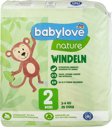 Babylove Nature Baby Diapers Size 2, 3-6 kg, 28 pcs - Image 2