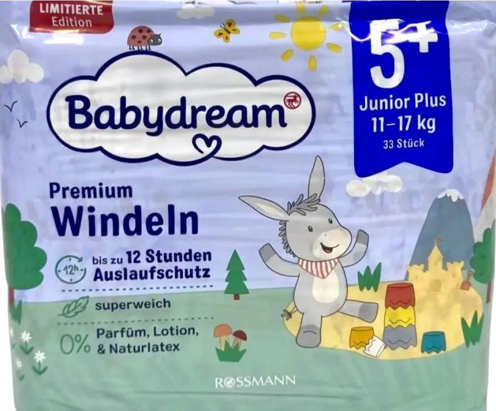 Babydream Premium Baby Diapers Size 5+, 11-17 kg, 33 pcs