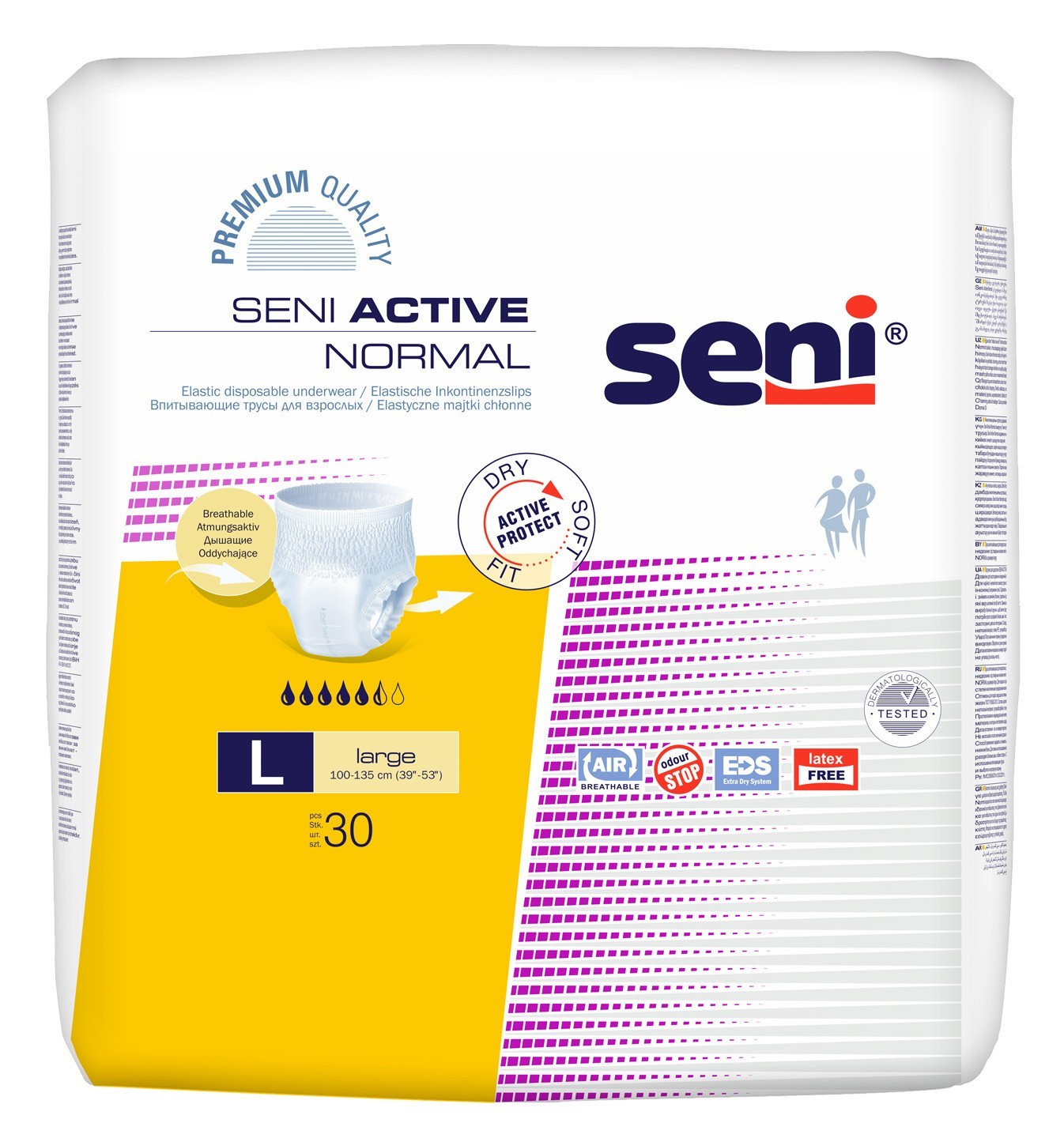 Seni Active Normal Large Adult Pull-Up Incontinence Pants, 30 pcs, 100-135 cm - Image 2