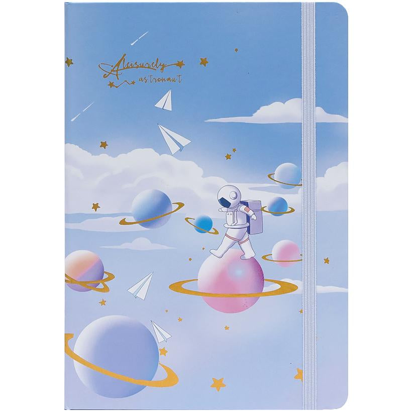 3783-56/1043 A5 Elastic-Band Notebook, 80 Sheets, Assorted Designs - Image 2