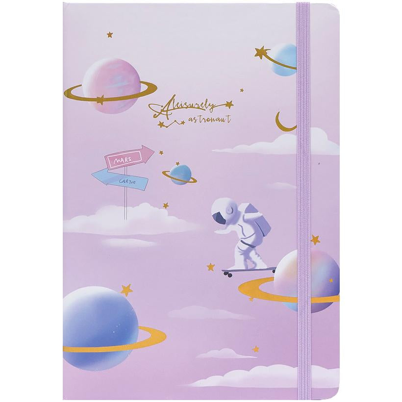 3783-56/1043 A5 Elastic-Band Notebook, 80 Sheets, Assorted Designs - Image 3
