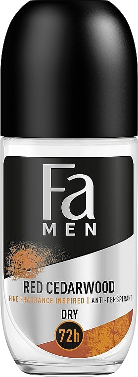 Fa Red Cedarwood Men's Roll-On Deodorant, 50 mL