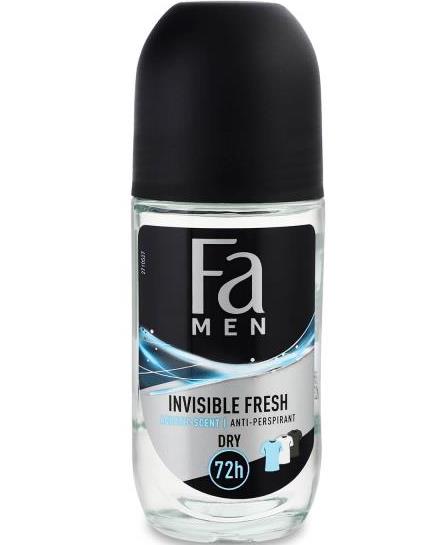 Fa Invisible Fresh Men's Roll-On Deodorant, 50 mL