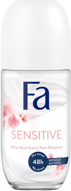 Fa Sensitive White Musk Women's Roll-On Deodorant, 50 mL
