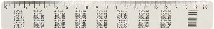 20 cm Plastic Ruler with Multiplication Table