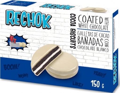 Rechok Cocoa Cookies with White Chocolate, 150 g