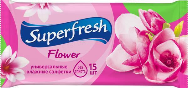 Superfresh Flower Wet Wipes, 15 pcs