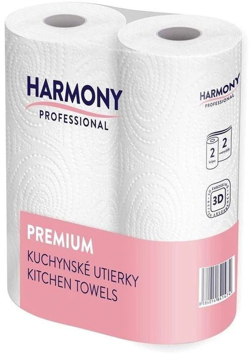 Harmony Professional Premium 2-Ply Paper Towels, 2 Rolls