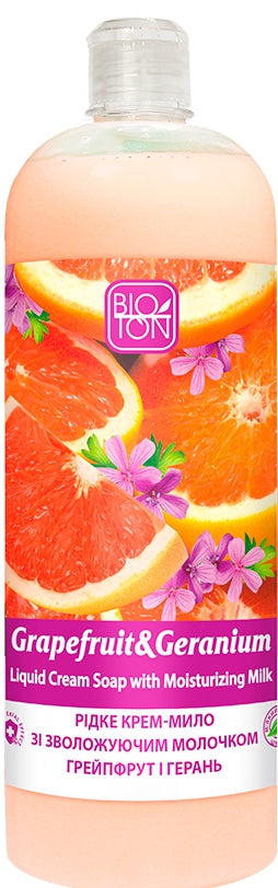 Bioton Cosmetics Grapefruit & Geranium Moisturizing Milk Liquid Cream Soap, 1 L
