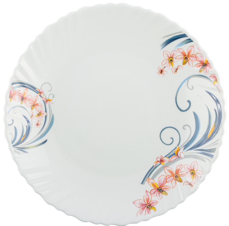 Vittora Wave V-190FM Floral Monogram Dessert Plate, 190 mm