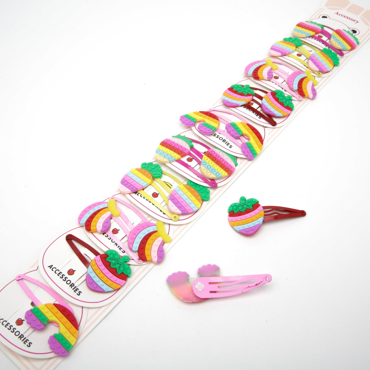 Kids Fruit Silicone Snap Hair Clips 6-4047, 2 pcs