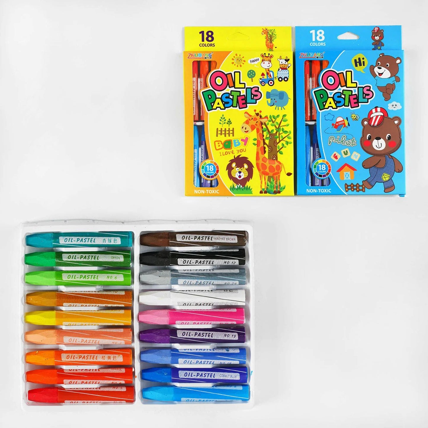 Zhubang C 60739 Oil Pastels, 18 pcs