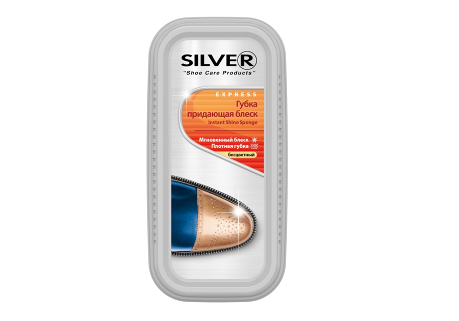 Silver Wide Colorless Shoe Shine Sponge
