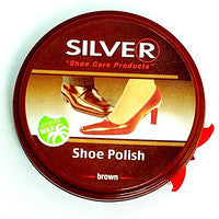 Silver Brown Shoe Cream Puck, 50 mL