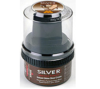 Silver Dark Brown Shoe Shine Cream Tin, 50 mL