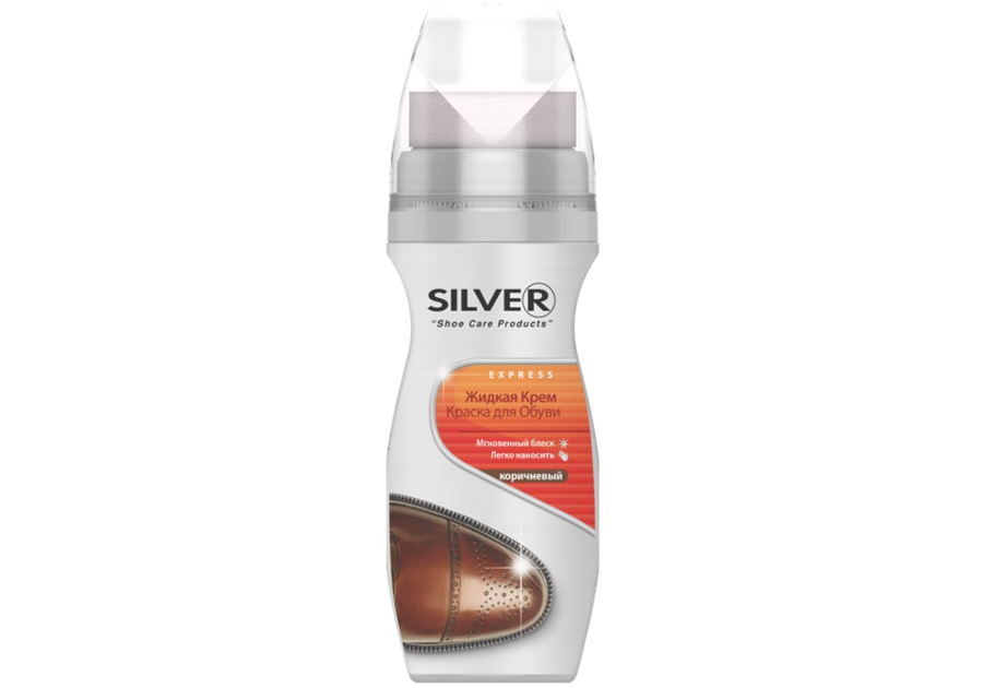 Silver LS1003-02 Brown Shoe Cream Dye, 75 mL