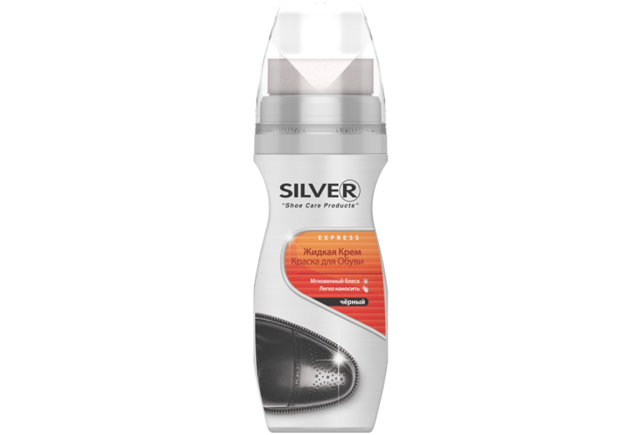 Silver LS1003-01 Black Shoe Cream Dye, 75 mL