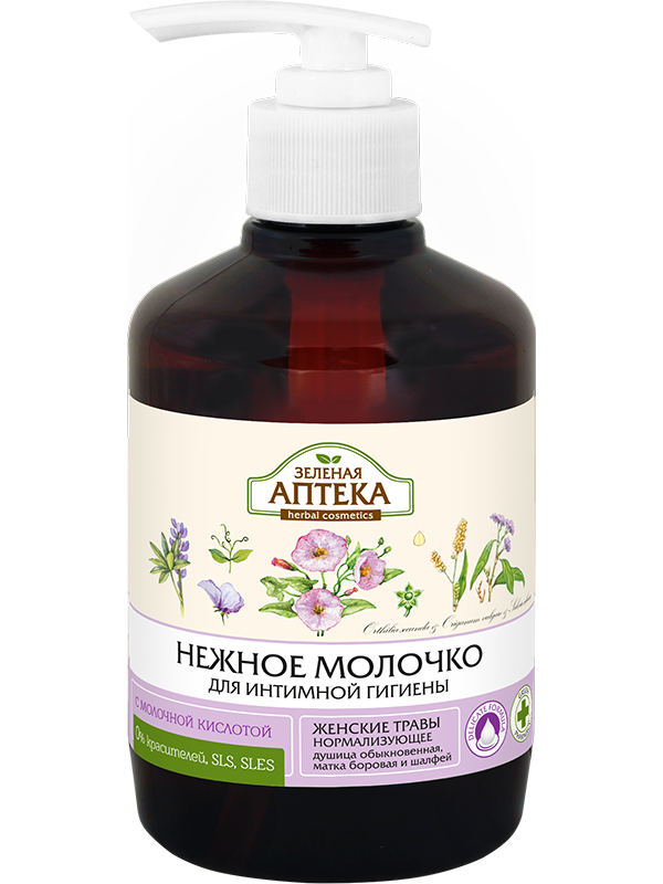 Zelena Apteka Women's Herbs Balancing Intimate Care Milk, 370 mL