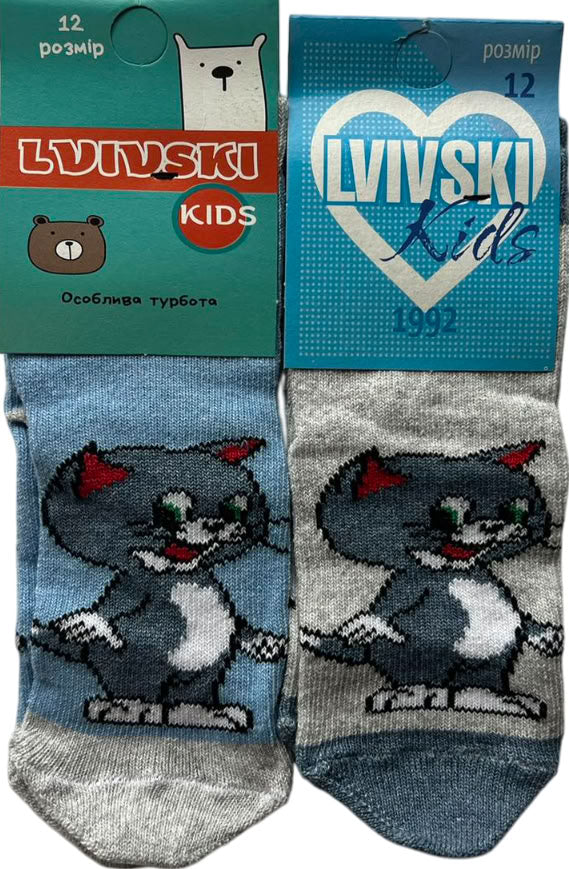 Lvivski Kids Cartoon Socks, Size 12