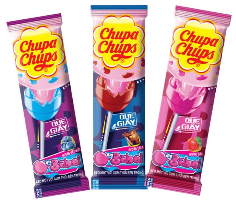 Chupa Chups Gum-Filled Lollipop, Assorted Flavors, 12 g (Price per 1 pc)
