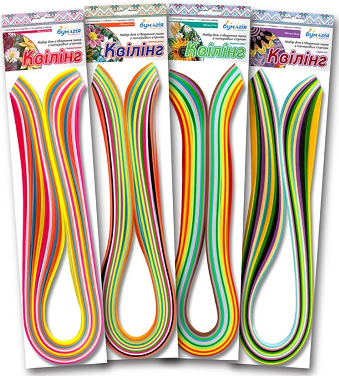 Bumagiya Quilling Paper Set, 12 Colors, 3 x 700 mm, 12 Strips