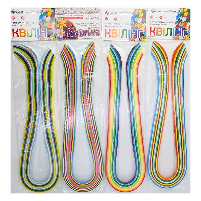 Bumagiya Quilling Paper Set, 12 Colors, 3 x 700 mm, 12 Strips - Image 2