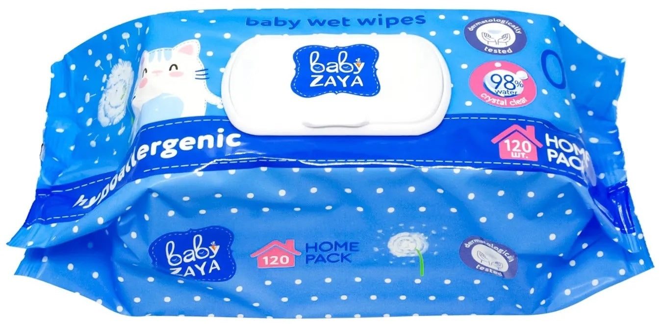 Baby Zaya Hypoallergenic Baby Wet Wipes, 120 pcs - Image 2