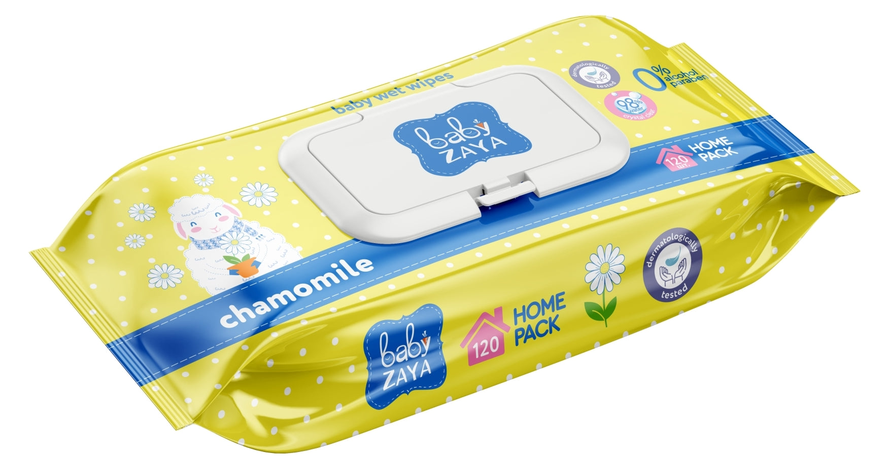 Baby Zaya Chamomile Baby Wet Wipes, 120 pcs
