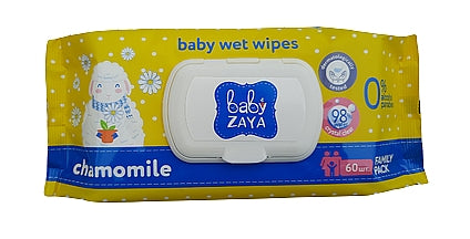 Baby Zaya Chamomile Baby Wet Wipes, 60 pcs