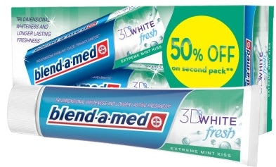 Blend-a-med 3D White Fresh Extreme Mind Kiss Toothpaste, 2 x 100 mL - Image 2