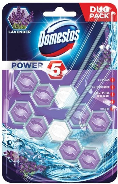 Domestos Power 5 Freshness 2* Toilet Rim Block, 55 g
