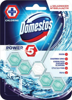 Domestos Power 5 Chlorine Toilet Rim Block, 55 g