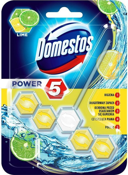 Domestos Power 5 Lime Toilet Rim Block, 55 g