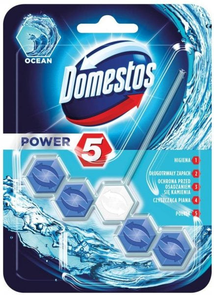 Domestos Power 5 Ocean Toilet Rim Block, 55 g