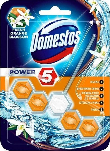 Domestos Fresh Orange Blossom 5 Pine Toilet Rim Block, 55 g