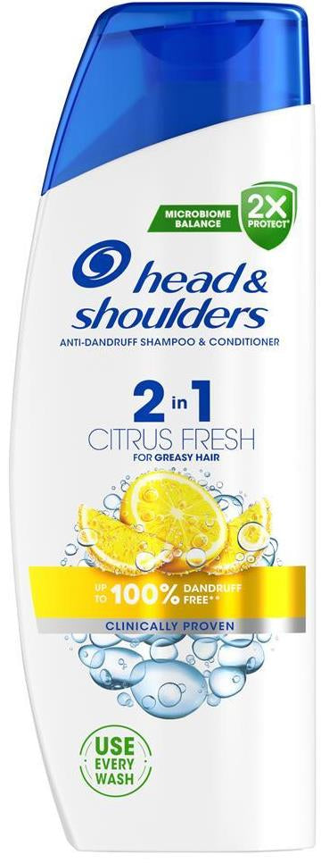Head & Shoulders Citrus Freshness 2-in-1 Shampoo, 330 mL
