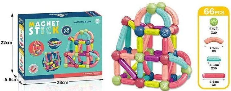 HD 106 A Magnetic Building Set, 66 pcs