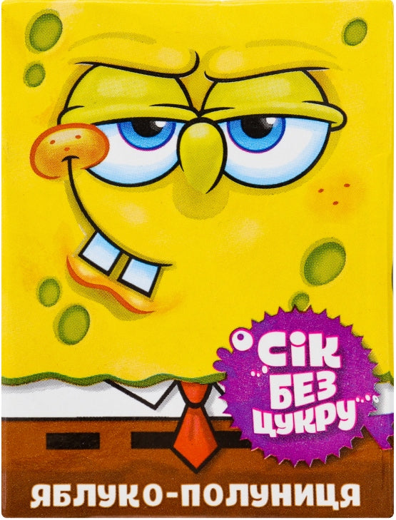 SpongeBob Apple & Strawberry No-Sugar-Added Juice, 200 mL