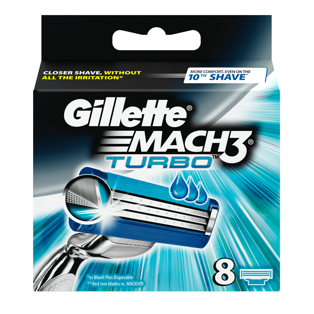 Gillette Mach3 Turbo Replacement Razor Cartridges, 8 pcs - Image 2
