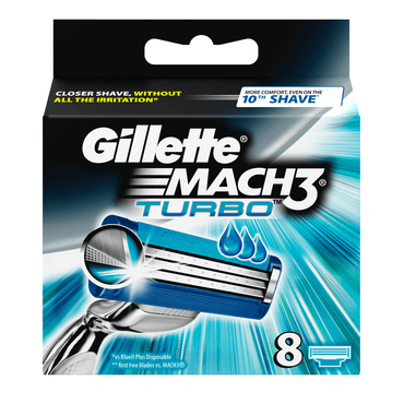 Gillette Mach3 Turbo Replacement Razor Cartridges, 8 pcs - Image 2