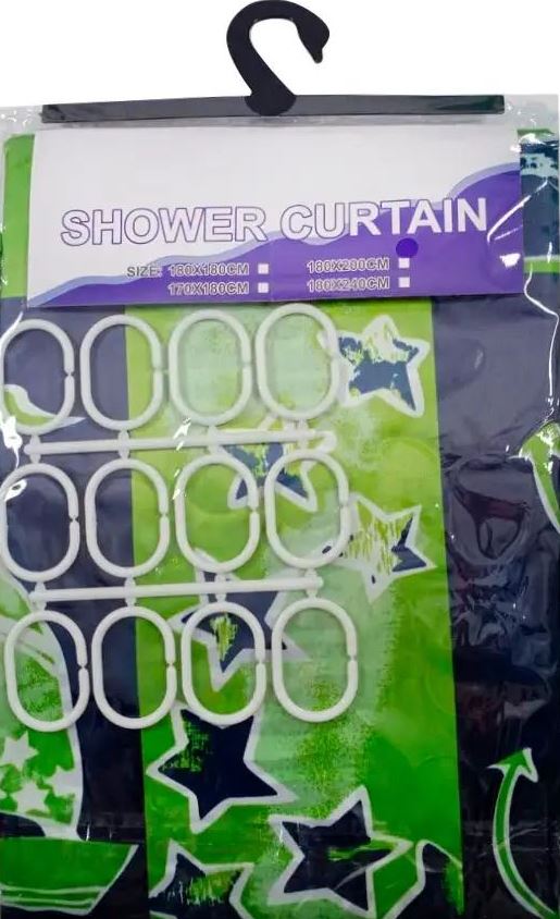 Hongy Ao Satin Shower Curtain with Rings, 170 x 180 cm, Assorted Designs - Image 3