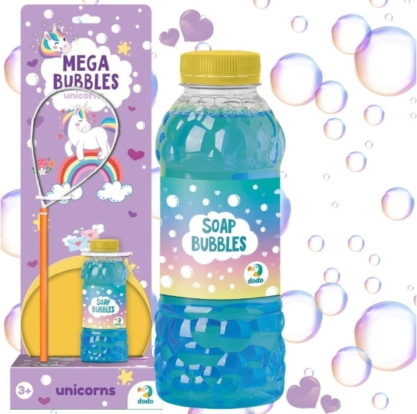 Dodo Toys 500118 Mega Bubbles Unicorn Bubble Solution with Tray, 450 mL