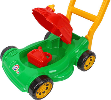 TechnoK 9574 Push-Along Lawn Mower with Shovel and Rake - Image 2