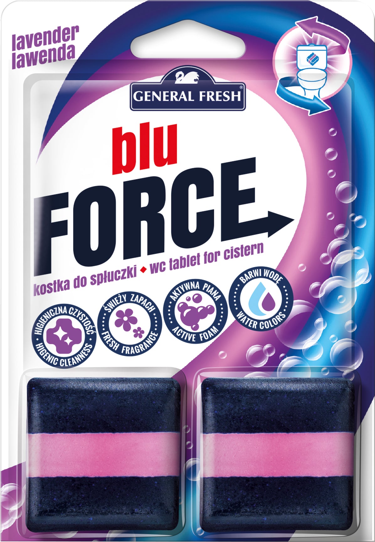 General Fresh Blu Lavender Toilet Cistern Cubes, 2 x 50 g
