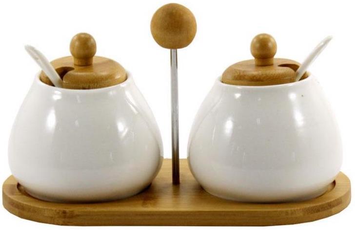 Interos PJ02197 Spice Jar Set with Stand & Spoons, 2 x 300 mL