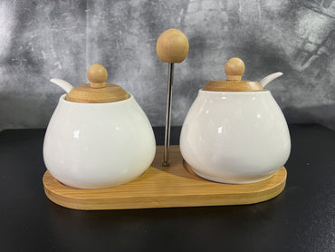 Interos PJ02197 Spice Jar Set with Stand & Spoons, 2 x 300 mL - Image 2