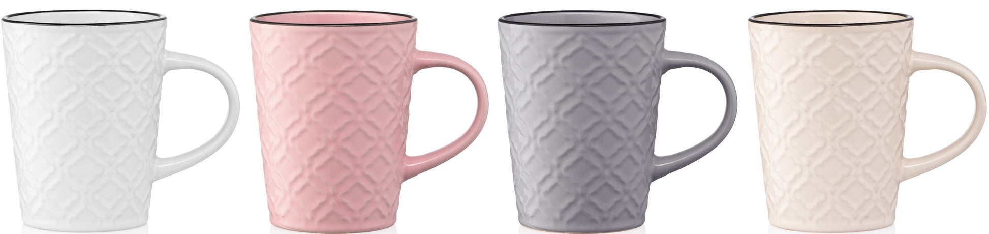 Ardesto Relief AR3474 Ceramic Mug, Assorted Designs, 320 mL