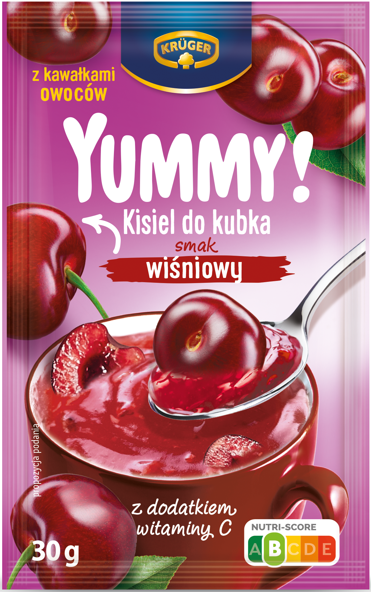 Kruger YUMMY! Cherry-Flavored Kissel Drink Mix, 30 g